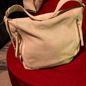 Urban Expressions-light cream colored Hobo, decorative cotton inner lining